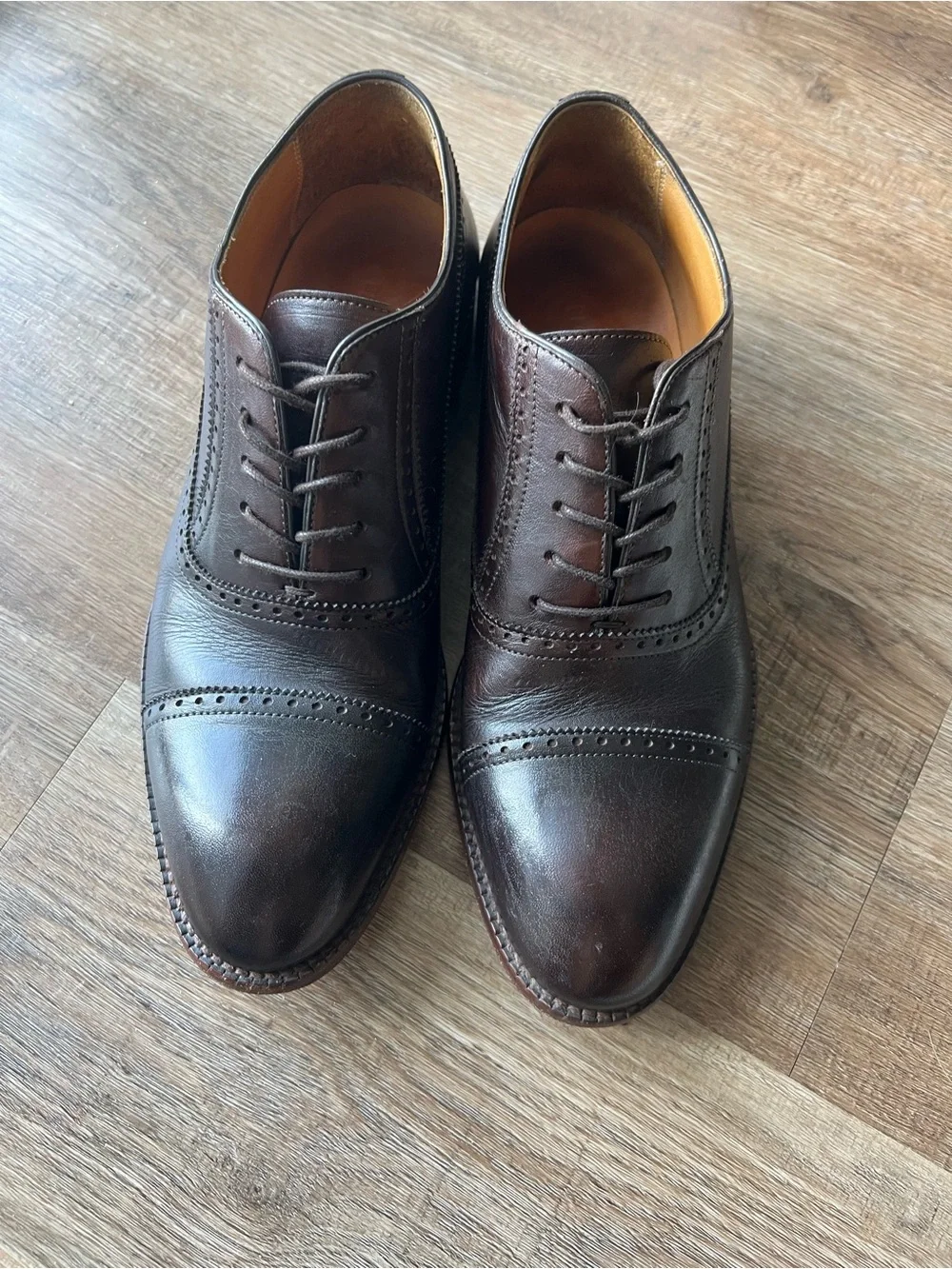 Beckett Simonon Dark Brown Cap-Toe Oxford Dress Shoes